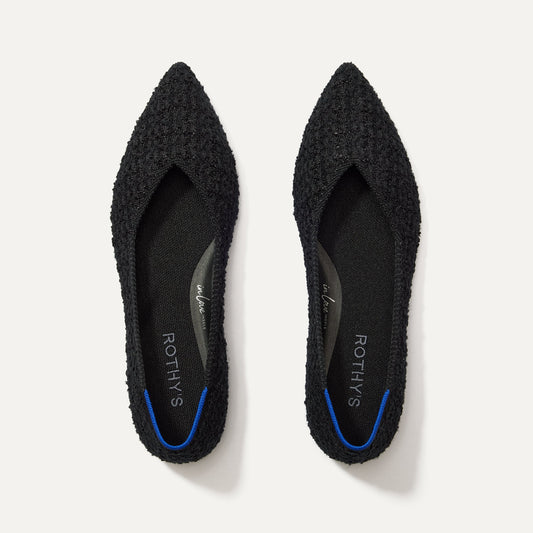 Rothys The Point II in Black Bouclé
