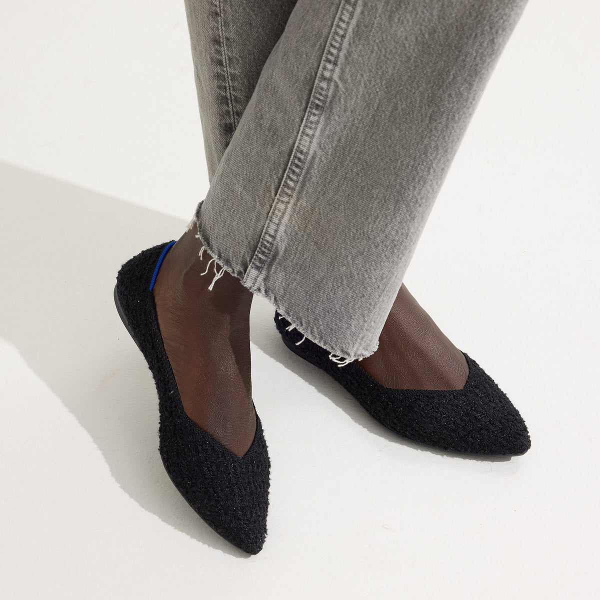 Rothys The Point II in Black Bouclé