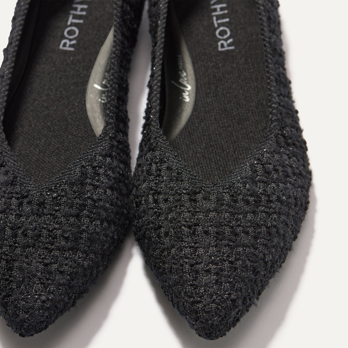 Rothys The Point II in Black Bouclé