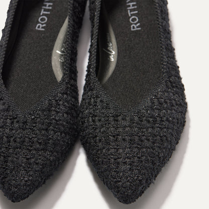 Rothys The Point II in Black Bouclé