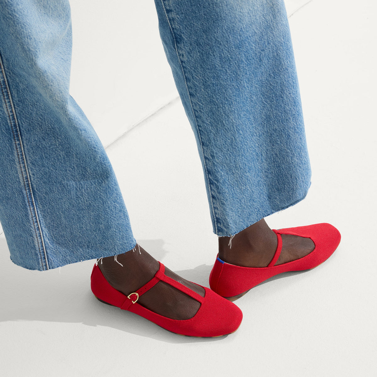 Rothys The T–Strap Mary Jane in Red Crisp