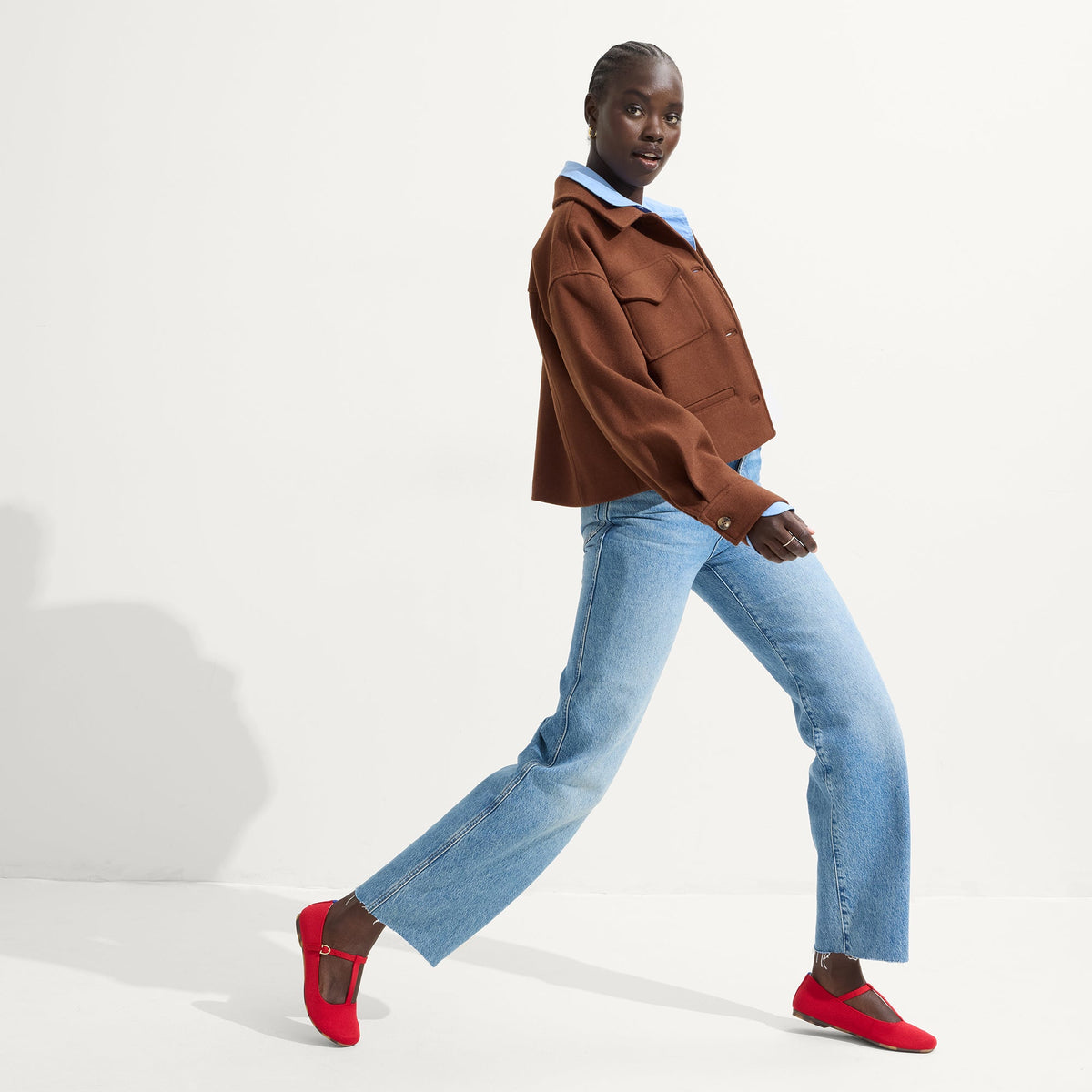Rothys The T–Strap Mary Jane in Red Crisp