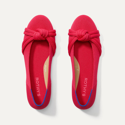 Rothys The Knot Ballet Flat in Lollipop Red