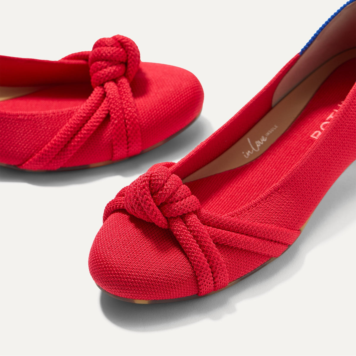 Rothys The Knot Ballet Flat in Lollipop Red