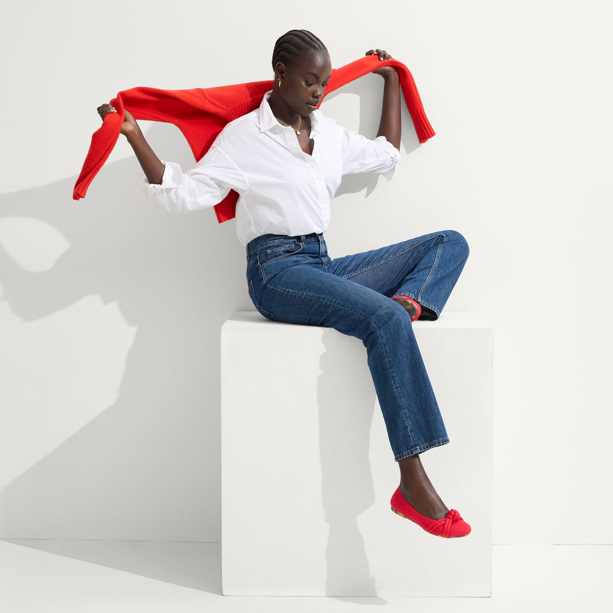Rothys The Knot Ballet Flat in Lollipop Red