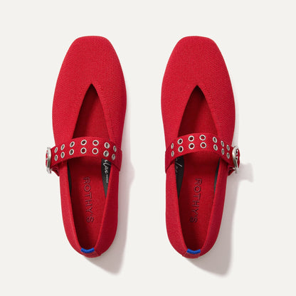 Rothys The Max Buckle Mary Jane in Cherry