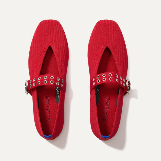 Rothys The Max Buckle Mary Jane in Cherry