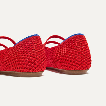 Rothys The Double Buckle Mary Jane in Bright Red Mesh