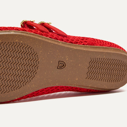 Rothys The Double Buckle Mary Jane in Bright Red Mesh