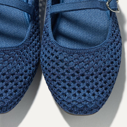 Rothys The Double Buckle Mary Jane in Blue Mesh