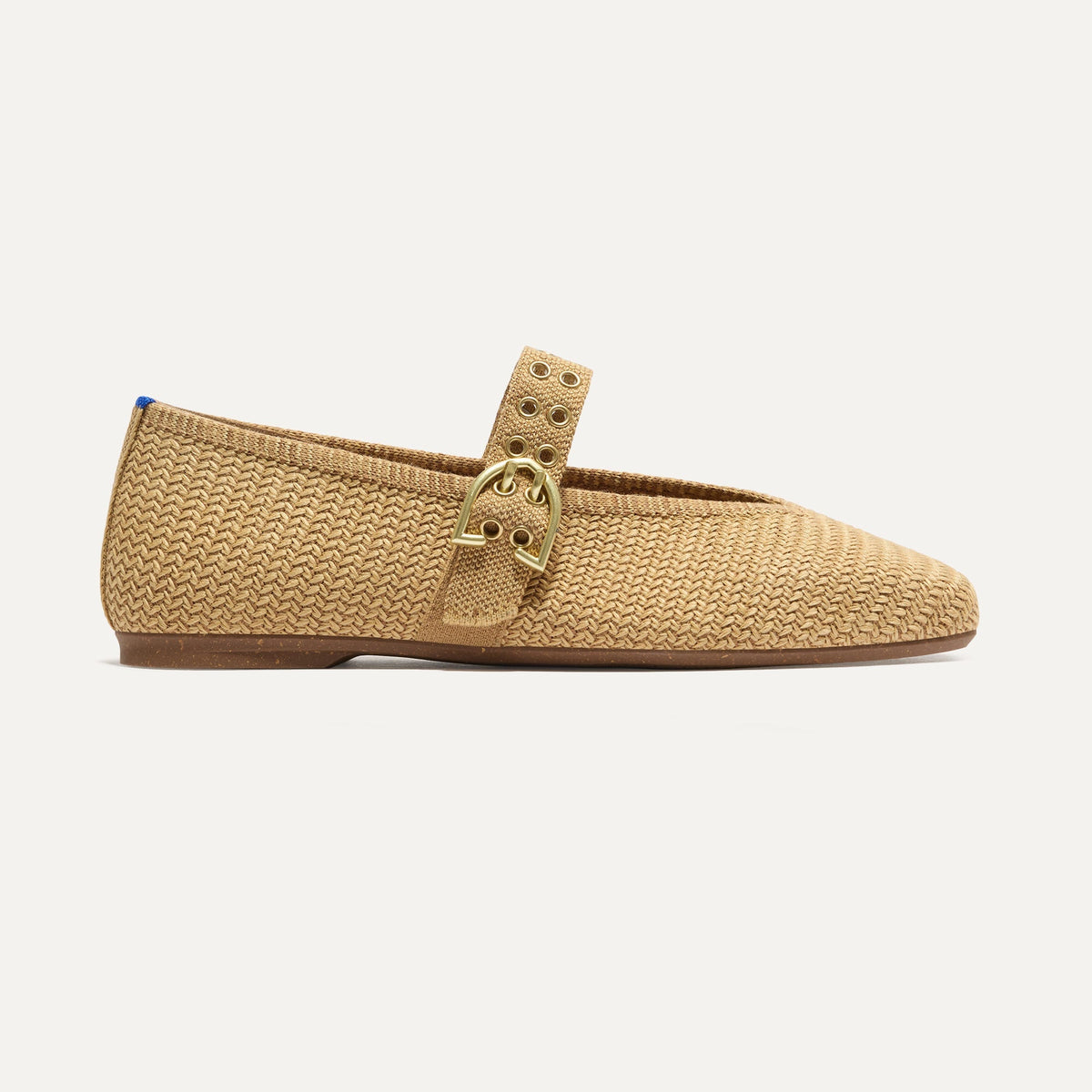 Rothys The Max Buckle Mary Jane in Tan Woven