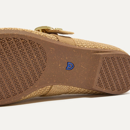 Rothys The Max Buckle Mary Jane in Tan Woven