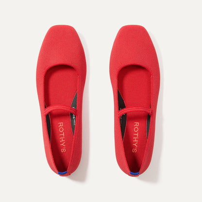 Rothys The Max Square Mary Jane in Red Hot