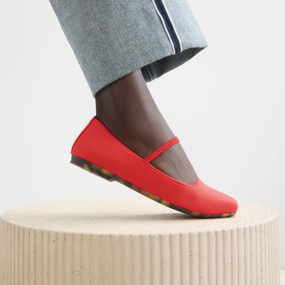 Rothys The Max Square Mary Jane in Red Hot