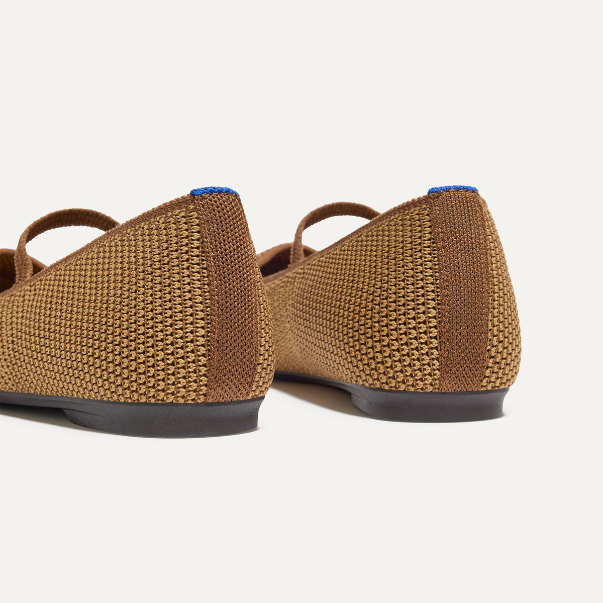 Rothys The Max Square Mary Jane in Wheat Raffia Knit