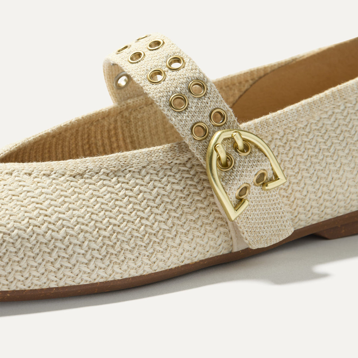 Rothys The Max Buckle Mary Jane in Cream Woven