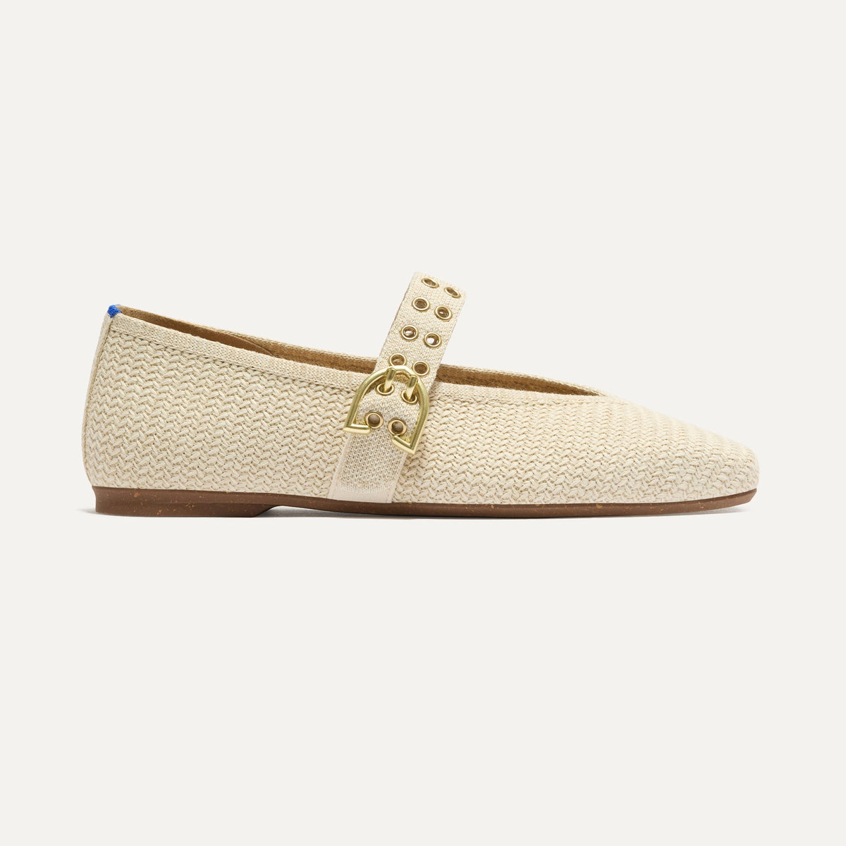 Rothys The Max Buckle Mary Jane in Cream Woven