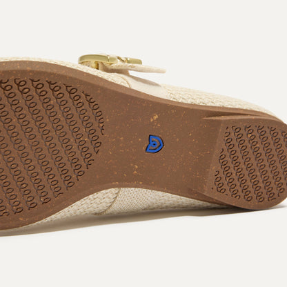 Rothys The Max Buckle Mary Jane in Cream Woven
