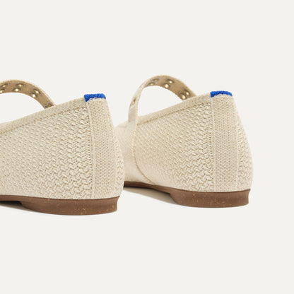 Rothys The Max Buckle Mary Jane in Cream Woven