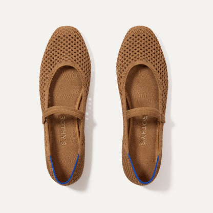 Rothys The Square Mary Jane in Pecan Mesh
