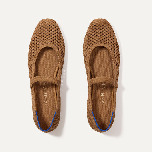Rothys The Square Mary Jane in Pecan Mesh