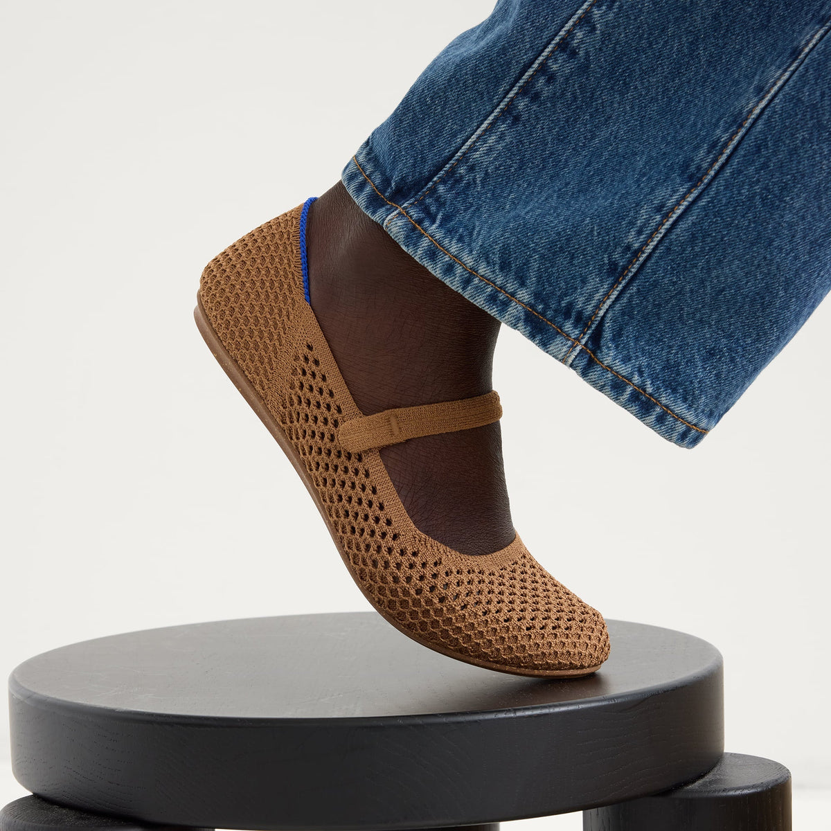 Rothys The Square Mary Jane in Pecan Mesh