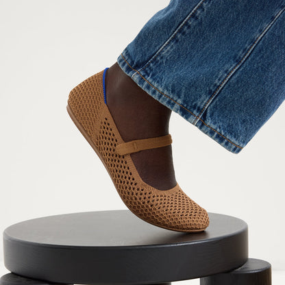 Rothys The Square Mary Jane in Pecan Mesh