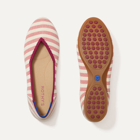Rothys The Daily Flat in Coral Cabana Stripe