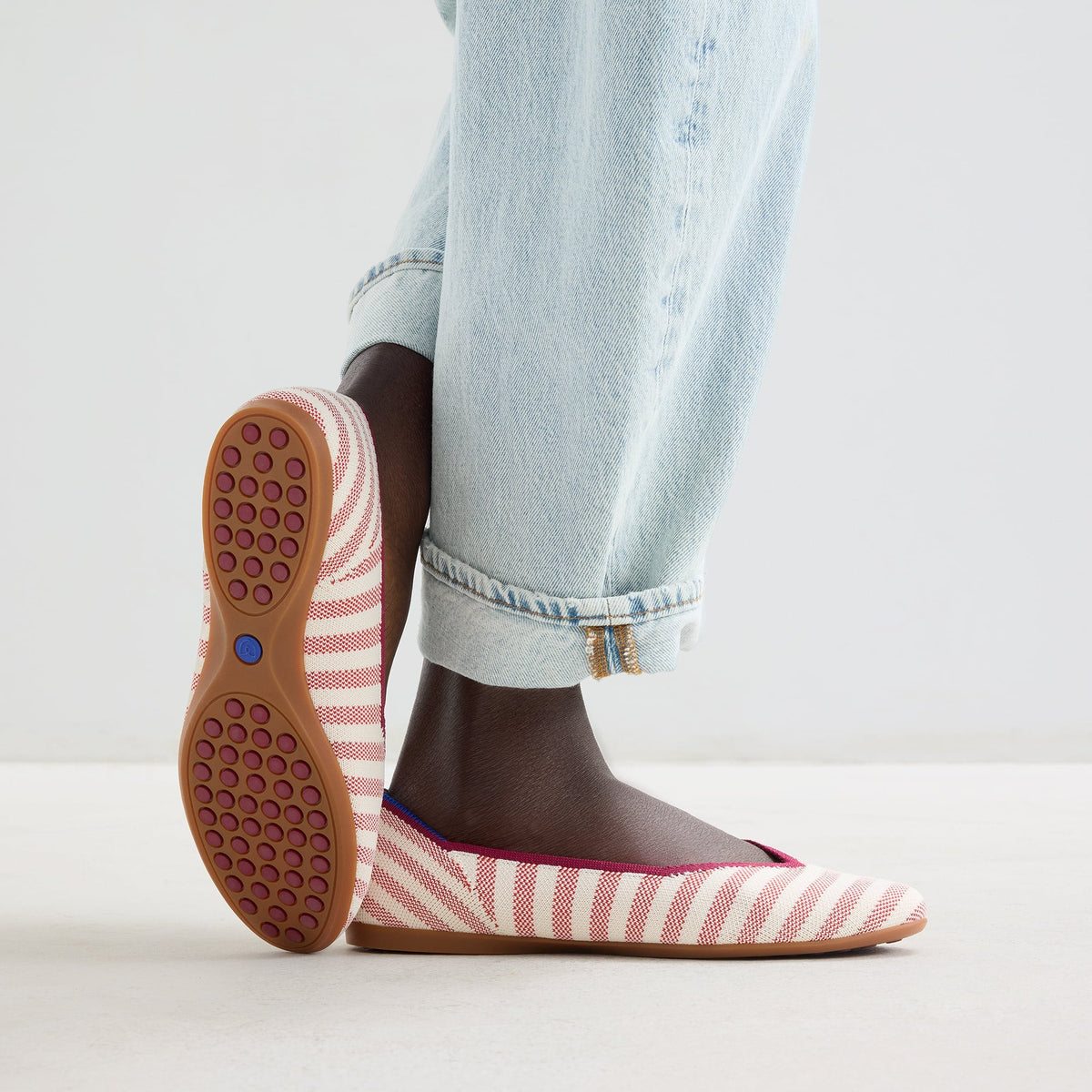Rothys The Daily Flat in Coral Cabana Stripe