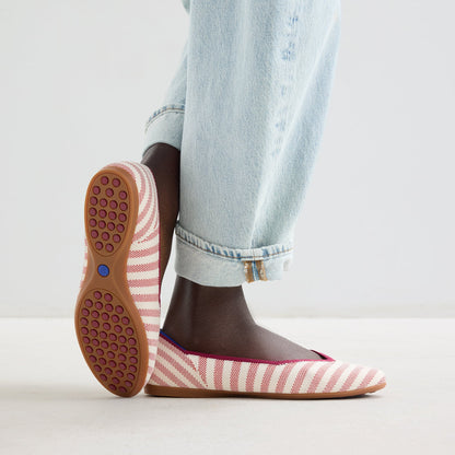 Rothys The Daily Flat in Coral Cabana Stripe