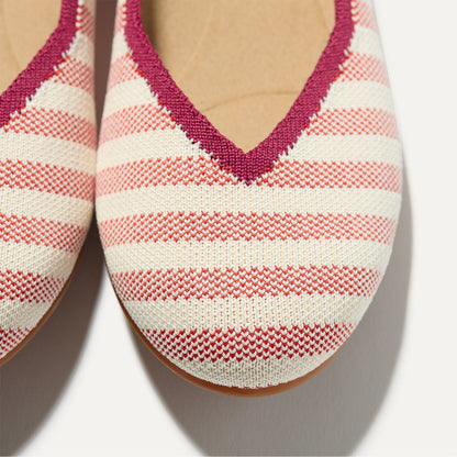 Rothys The Daily Flat in Coral Cabana Stripe