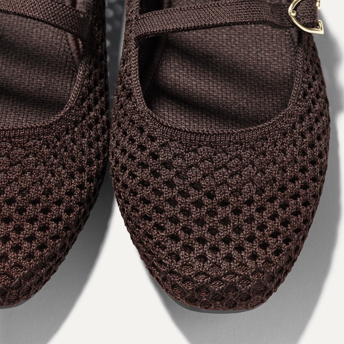 Rothys The Double Buckle Mary Jane in Chocolate Mesh