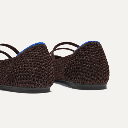 Rothys The Double Buckle Mary Jane in Chocolate Mesh