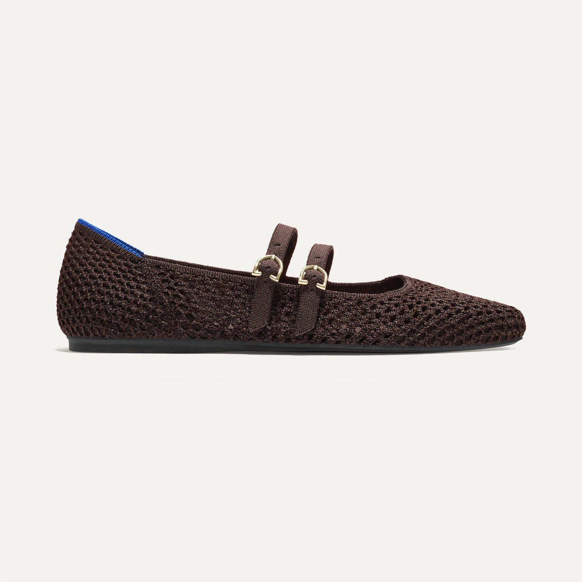 Rothys The Double Buckle Mary Jane in Chocolate Mesh
