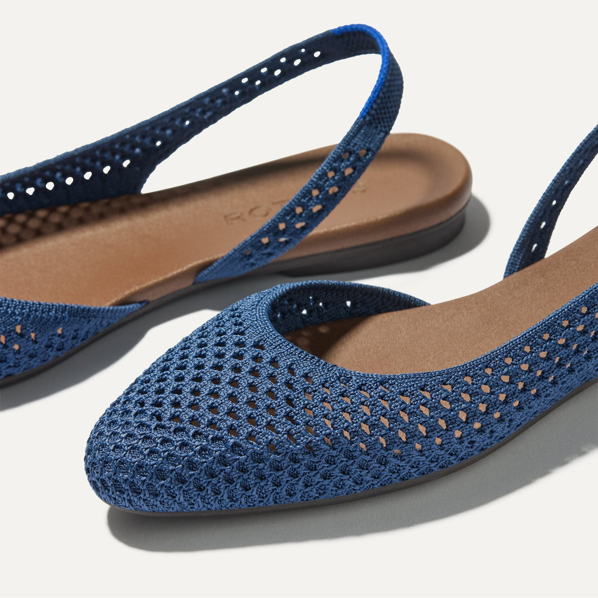 Rothys The Almond Slingback in Deep Sea Mesh