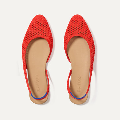 Rothys The Almond Slingback in Poppy Mesh