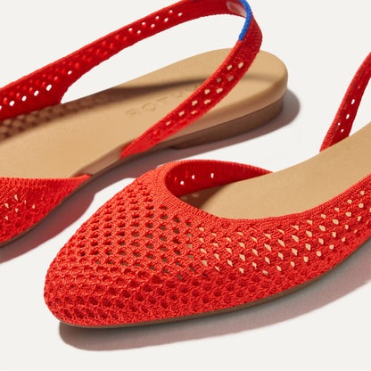 Rothys The Almond Slingback in Poppy Mesh