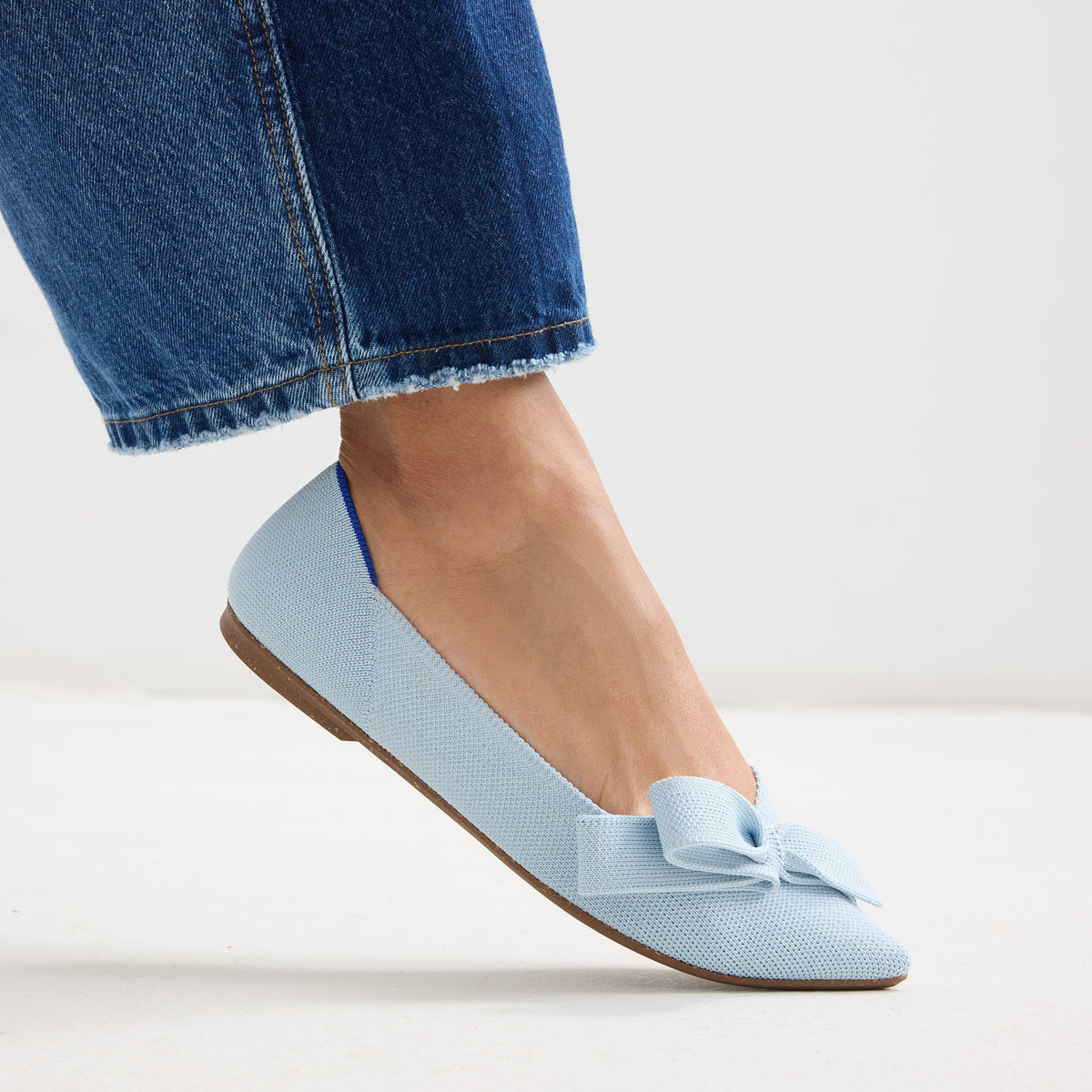 Rothys The Bow Point II in Powder Blue