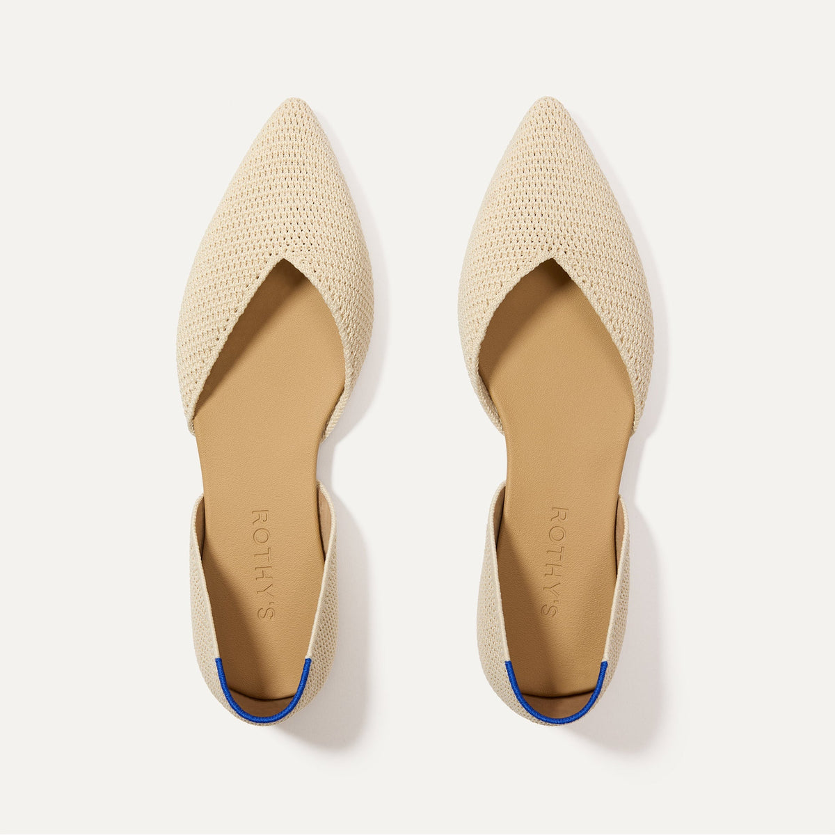 Rothys The D'Orsay Point in Conch Raffia-Knit