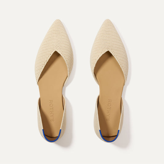 Rothys The D'Orsay Point in Conch Raffia-Knit