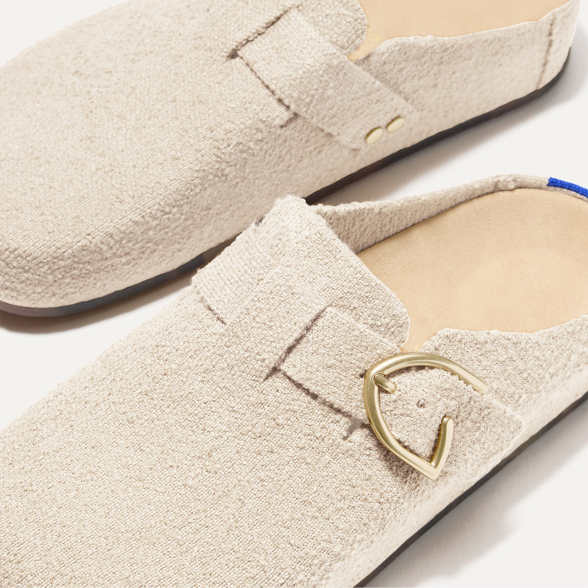 Rothys The Buckle Clog in Honeybun Bouclé