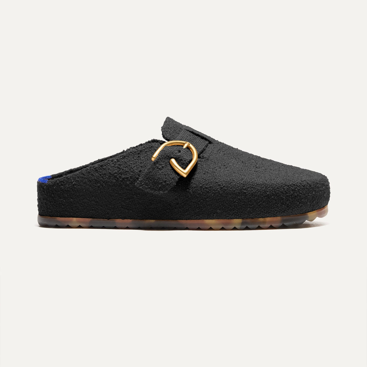 Rothys The Buckle Clog in Soft Black Bouclé
