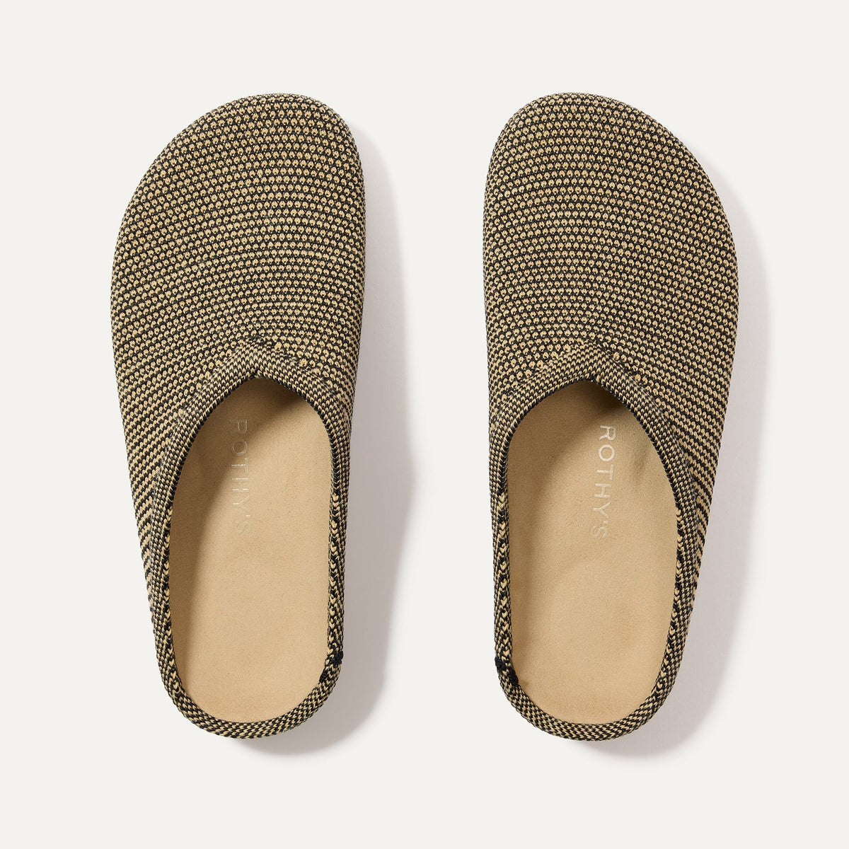 Rothys The Casual Clog in Toffee Raffia-Knit