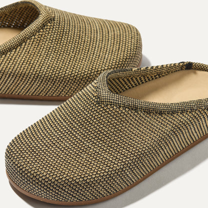 Rothys The Casual Clog in Toffee Raffia-Knit