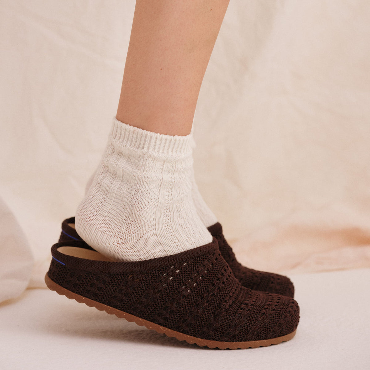 Rothys The Casual Clog in Chocolate Crochet