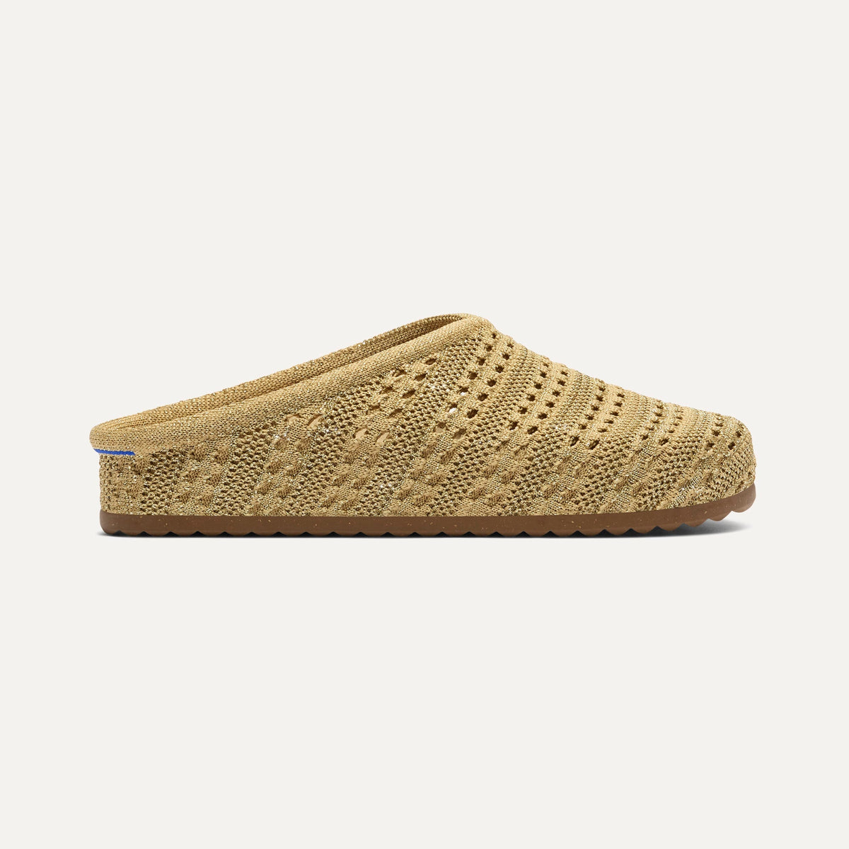 Rothys The Casual Clog in Metallic Golden Crochet