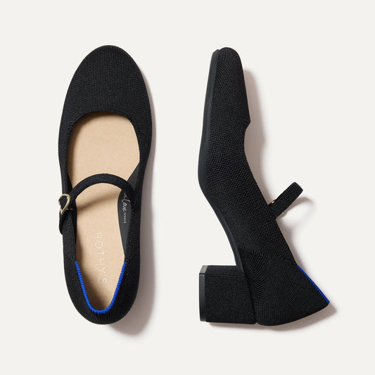 Rothys The Mary Jane Heel in Black