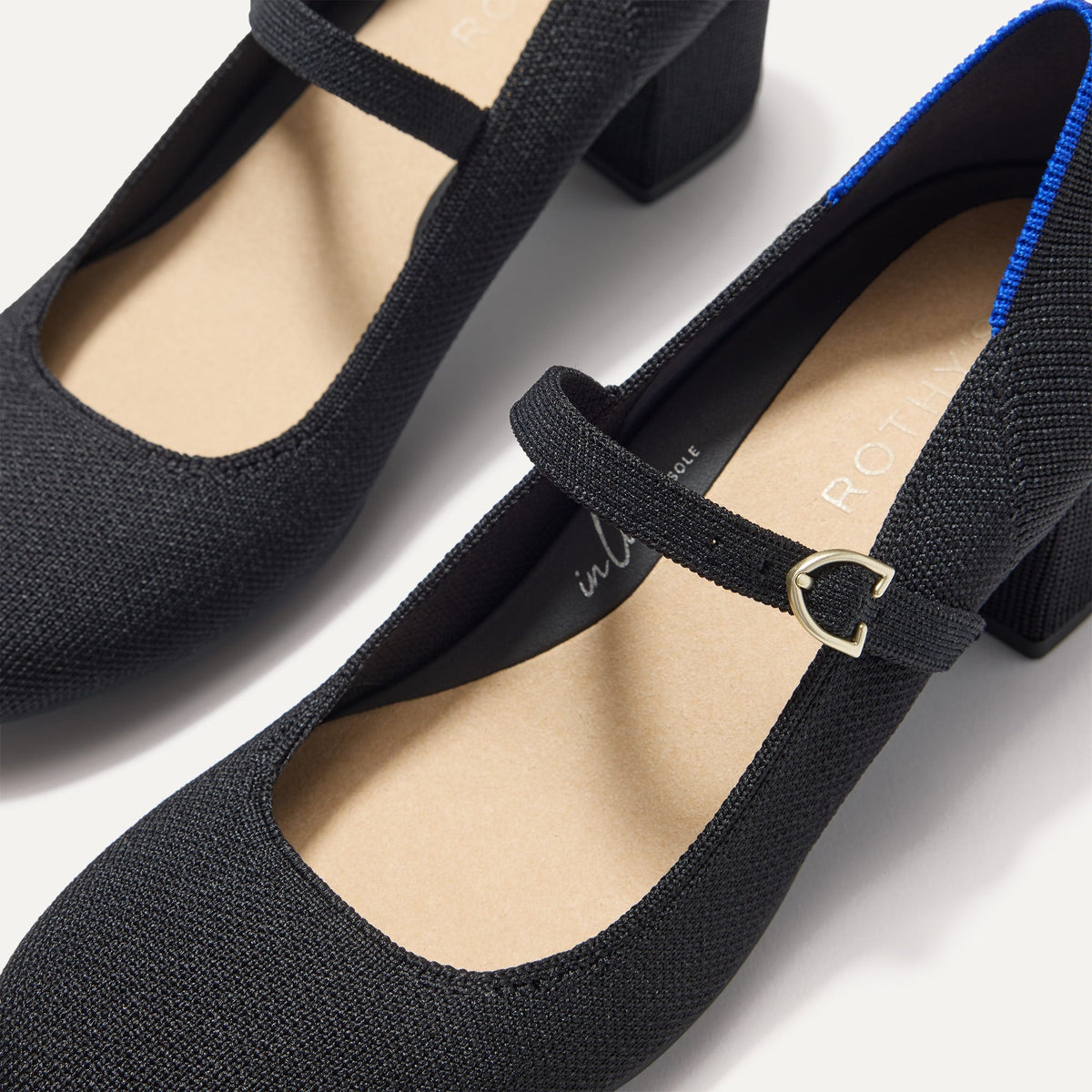 Rothys The Mary Jane Heel in Black