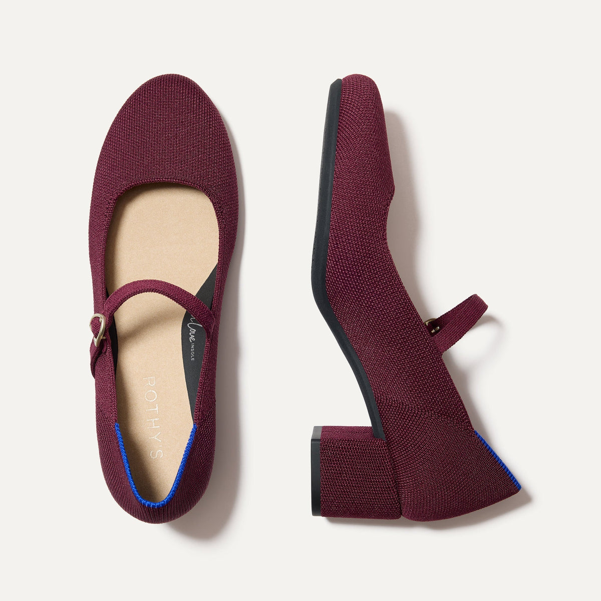 Rothys The Mary Jane Heel in Wine Red