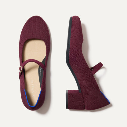 Rothys The Mary Jane Heel in Wine Red